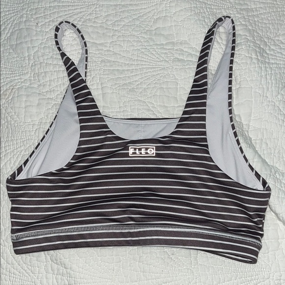 Fleo Grey and White Sports Bra - Picture 2 of 4